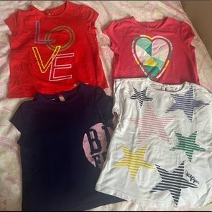 Lot of 4 toddler girl t-shirts Tommy Hilfiger - size 4 EUC